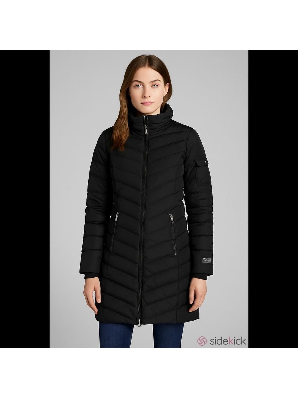 Women's Eddie Bauer Black Puffer Jacket with Faux Fur Hood M